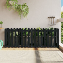 Berkfield Versatile Garden Raised Bed With Fence Design Black 200X50X70 Cm Solid Wood Pine - thumbnail 2
