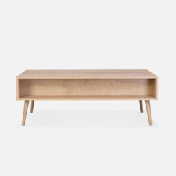 Sweeek - Coffee Table With Wood And Cane Effect Boheme Natural 110X59X39 Cm - thumbnail 3