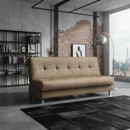 Enduro Xi Click Clack Sofa Bed Wooden Frame Foam Mattress Ideal For Living Room 195X90X85 Cm Beige - thumbnail 1