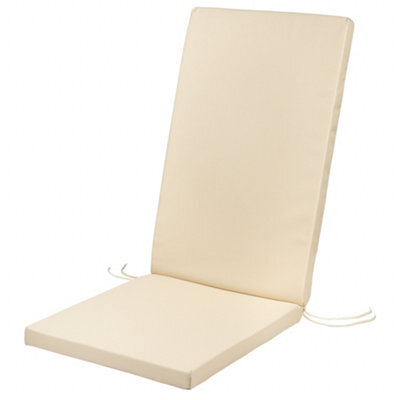 SOFTILLO High Back Garden Chair Cushion Waterproof Outdoor Patio Recliner Seat Pad Luxury Furniture Support 120X45X4Cm Natural - image 1
