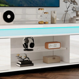 White 150Cm High Gloss Tv Stand Rgb Led - thumbnail 3