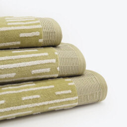 Allure Bath Fashions Pop Up Zero Twist Barcode Stripe Pair Of Hand Towels - Sage Green - thumbnail 3
