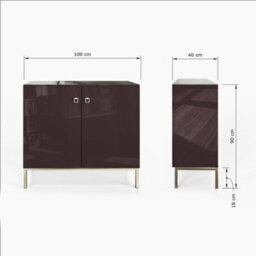 Frank Olsen Lyra Tall Sideboard Plum Black - thumbnail 9