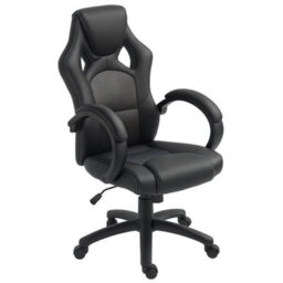 Pu Leather Racing Gaming Chair, Swivel Home Office Gamer Chair Gray