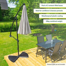 Gardenkraft 16910 Pack Of 2 Cement-Filled 14Kg Parasol Base Weights - thumbnail 5