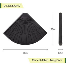 Gardenkraft 16910 Pack Of 2 Cement-Filled 14Kg Parasol Base Weights - thumbnail 2
