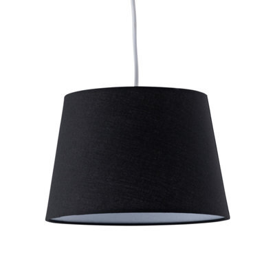 First Choice Lighting Black Cotton 23Cm Tapered Cylinder Pendant Or Lamp Shade - image 1