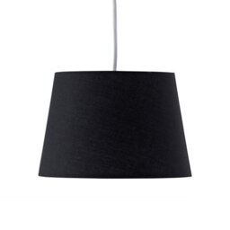 First Choice Lighting Black Cotton 23Cm Tapered Cylinder Pendant Or Lamp Shade - thumbnail 2