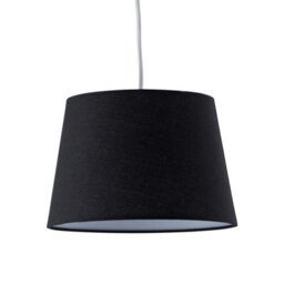 First Choice Lighting Black Cotton 23Cm Tapered Cylinder Pendant Or Lamp Shade