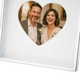 Happy Homewares 25Th Anniversary 4X4 Nickel Heart Frame With Silver Foil - thumbnail 4
