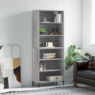 Berkfield Highboard Grey Sonoma 69.5X32.5X180 Cm Engineered Wood - image 1