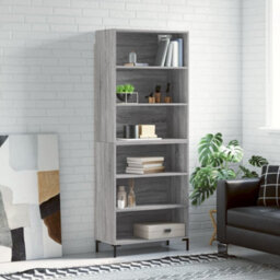 Berkfield Highboard Grey Sonoma 69.5X32.5X180 Cm Engineered Wood - thumbnail 1