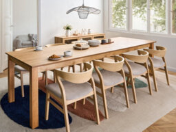 Beliani Extending Dining Table Madura Light Ash Wood 180/280 Cm 100 Cm - thumbnail 2