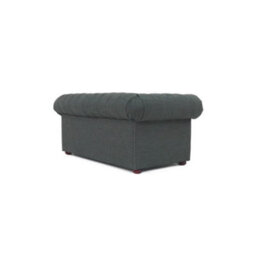 Chesterfield 2 Seater Sofa Settee Charcoal Grey Real Linen Fabric In Classic Style - thumbnail 8