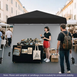 Gainoom 300 X 300 Cm Pop Up Canopy Tent Black Foldable Outdoor Patio Shelter Gazebo - thumbnail 4