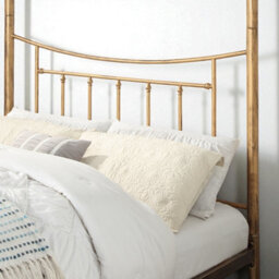 OAT Home Westminster Antique Brass Effect Metal Victorian 4 Poster Canopy Double Bed Frame - thumbnail 3