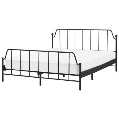 Beliani Bed Metal Mauressac 160 X 200 Cm (Eu King Size) Black - image 1