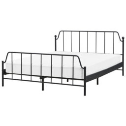 Beliani Bed Metal Mauressac 160 X 200 Cm (Eu King Size) Black - thumbnail 1