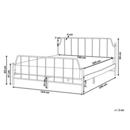 Beliani Bed Metal Mauressac 160 X 200 Cm (Eu King Size) Black - thumbnail 3