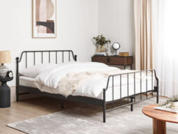 Beliani Bed Metal Mauressac 160 X 200 Cm (Eu King Size) Black - thumbnail 2