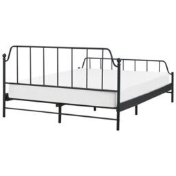 Beliani Bed Metal Mauressac 160 X 200 Cm (Eu King Size) Black - thumbnail 6