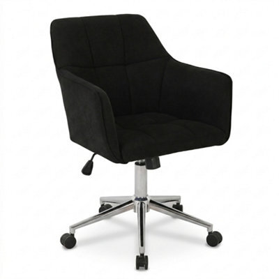 EVRE Black Fabric Office Chair Swivel Desk Chair With Wheels & Adjustable Height - image 1