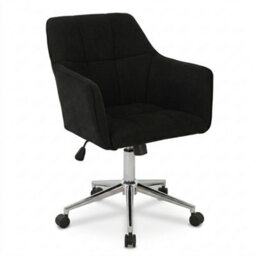 EVRE Black Fabric Office Chair Swivel Desk Chair With Wheels & Adjustable Height - thumbnail 1