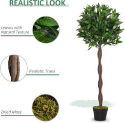 Pair - Artificial Bay Laurel Tree 120Cm Decorative Topiary Plant For Indoor And Outdoor Use In Gardens Entrances And Patios - thumbnail 7