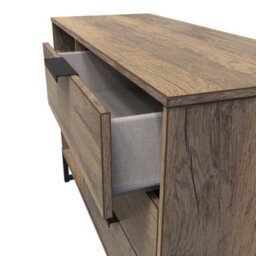 Fuji 3 Drawer Tv Unit In Vintage Oak (Ready Assembled) - thumbnail 5