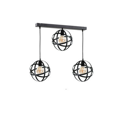 Luminosa Lighting Luminosa Pola Bar Pendant Ceiling Light Black, 65Cm, 3X E27
