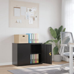 Walplus File Cabinet Black 90X40X70 Cm Steel