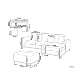 Beliani Corner Sofa 5 Seater Oslo Velvet Teal With Ottoman Left Hand - thumbnail 3