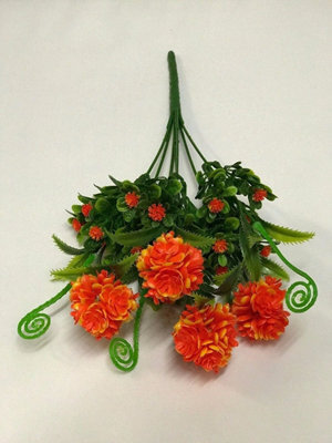 Best Artificial 34Cm Orange Hydrangea Flower Spray For Display Planter - image 1