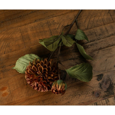 Hill Interiors Dahlia Deep Mustard Stem Faux Plant - image 1