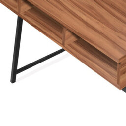 RB UK Nautilus Designs Walnut Computer Desk With Black Frame & Upper Storage Shelf - thumbnail 3