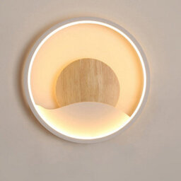Indoor Wall Light Led Modern Nordic Wall Lamp, Round Decorative Wall Sconce White For Bedroom Hallway Corridor Stairs, Warm White