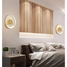 Indoor Wall Light Led Modern Nordic Wall Lamp, Round Decorative Wall Sconce White For Bedroom Hallway Corridor Stairs, Warm White - thumbnail 4