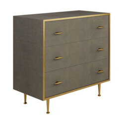 Wyld Haus Verona Grey Shagreen Chest Of Drawers With Brushed Gold Trim - thumbnail 6