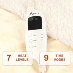 Alivio Electric Heated Blanket With 7 Heat Levels & 9 Timer Modes (Beige) - thumbnail 2