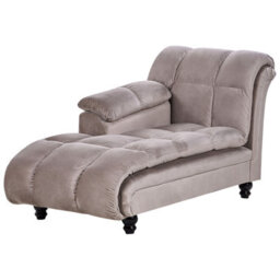 Beliani Right-Hand Chaise Longue Lormont Fabric Taupe - thumbnail 4