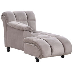 Beliani Right-Hand Chaise Longue Lormont Fabric Taupe - thumbnail 5