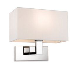 Luminosa Lighting Luminosa Raffles Wall Lamp Chrome With Rectangle Cream Shade