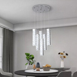 Pendant Light Dimmable Chandelier Led Silver With Remote Control - thumbnail 6