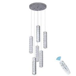 Pendant Light Dimmable Chandelier Led Silver With Remote Control - thumbnail 1