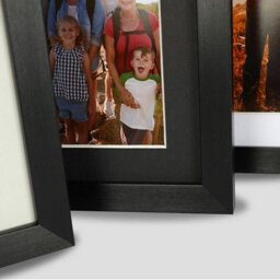 Triple Portrait Photo Frame Black With Three 3.5X2.5 Soft White Picture Mount - thumbnail 6
