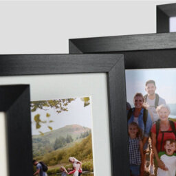 Triple Portrait Photo Frame Black With Three 3.5X2.5 Soft White Picture Mount - thumbnail 4