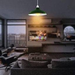 32Cm Green Metal Ceiling Pendant Lamp Shade Modern Easyfit Hanging Light Shade For Kitchen Living Room - thumbnail 7