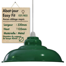 32Cm Green Metal Ceiling Pendant Lamp Shade Modern Easyfit Hanging Light Shade For Kitchen Living Room