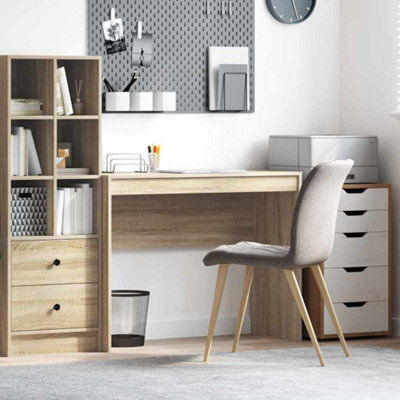 Berkfield Writing Desk Sonoma Oak Engineered Wood 100 X 40 X 76 Cm Simple - image 1