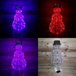 Samuel Alexander 60Cm Light Up Acrylic Christmas Snowman With 80 Colour Changing Leds